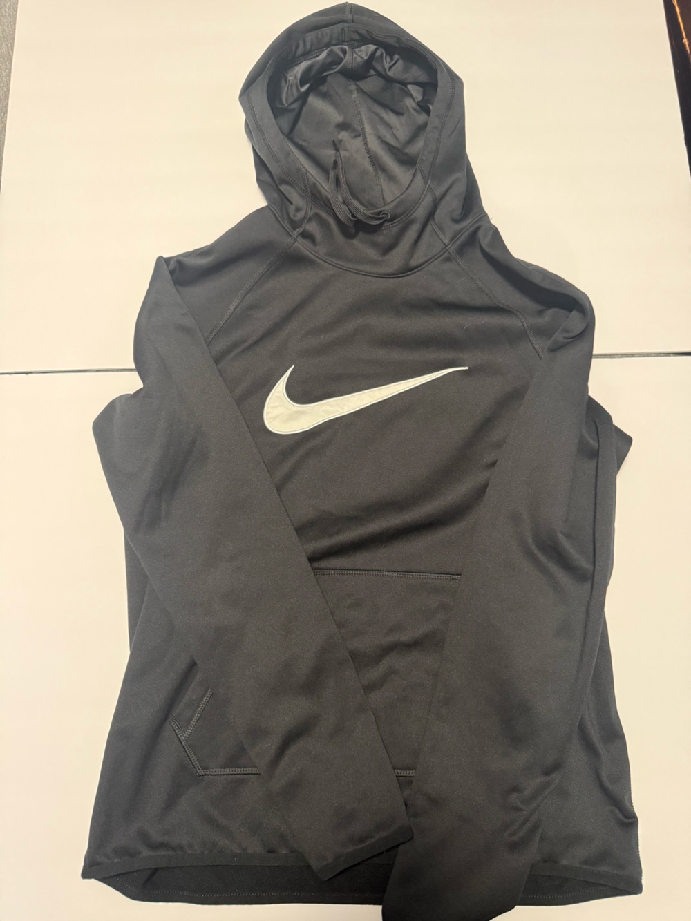 Nike Black Hoodie Pullover with White Swoosh